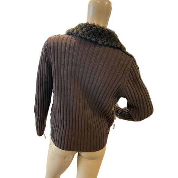 Tiara Dark Brown Textured Women's Sweater - Picture 9 of 13